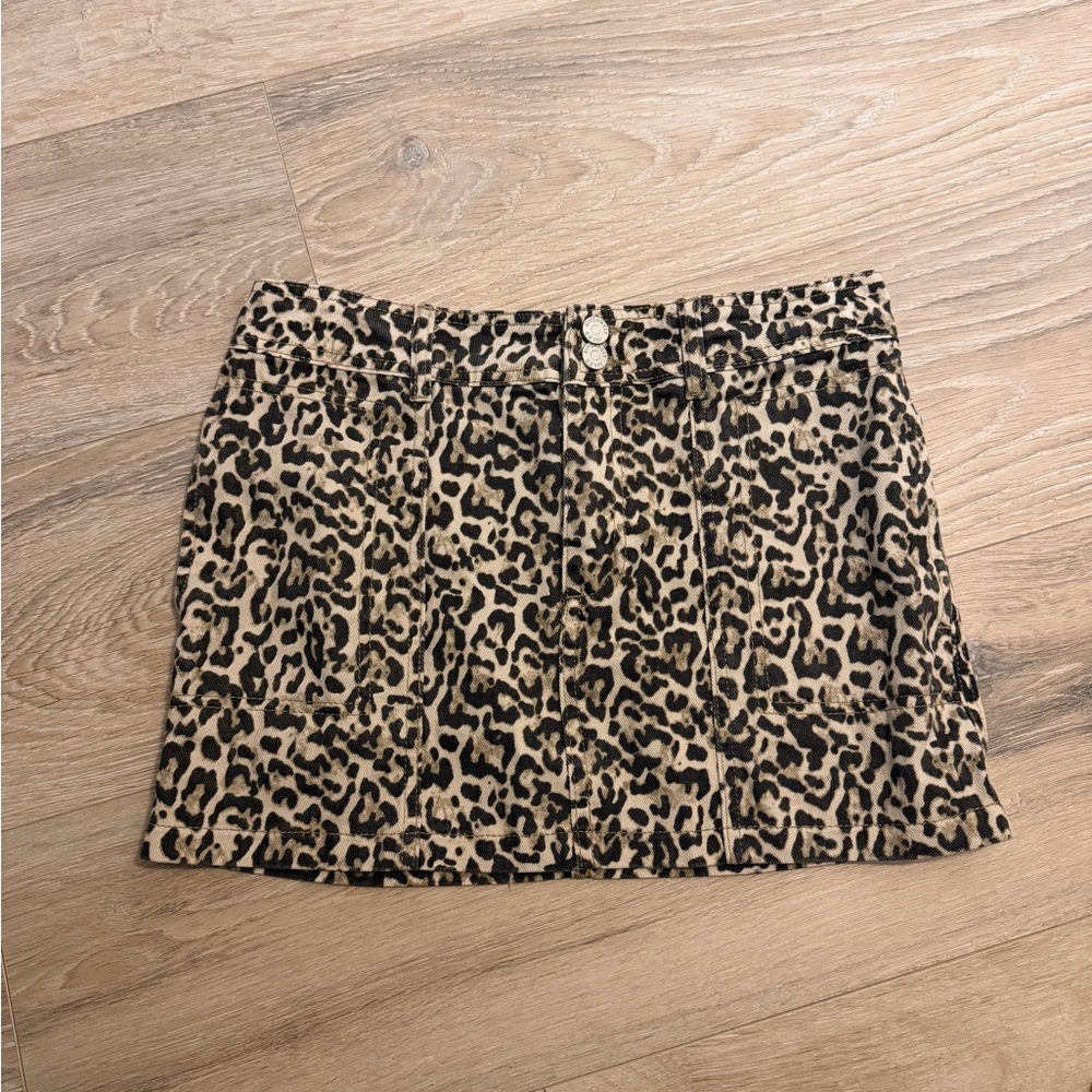 Sincerely Jules Black and Tan Animal Print Mini Skirt